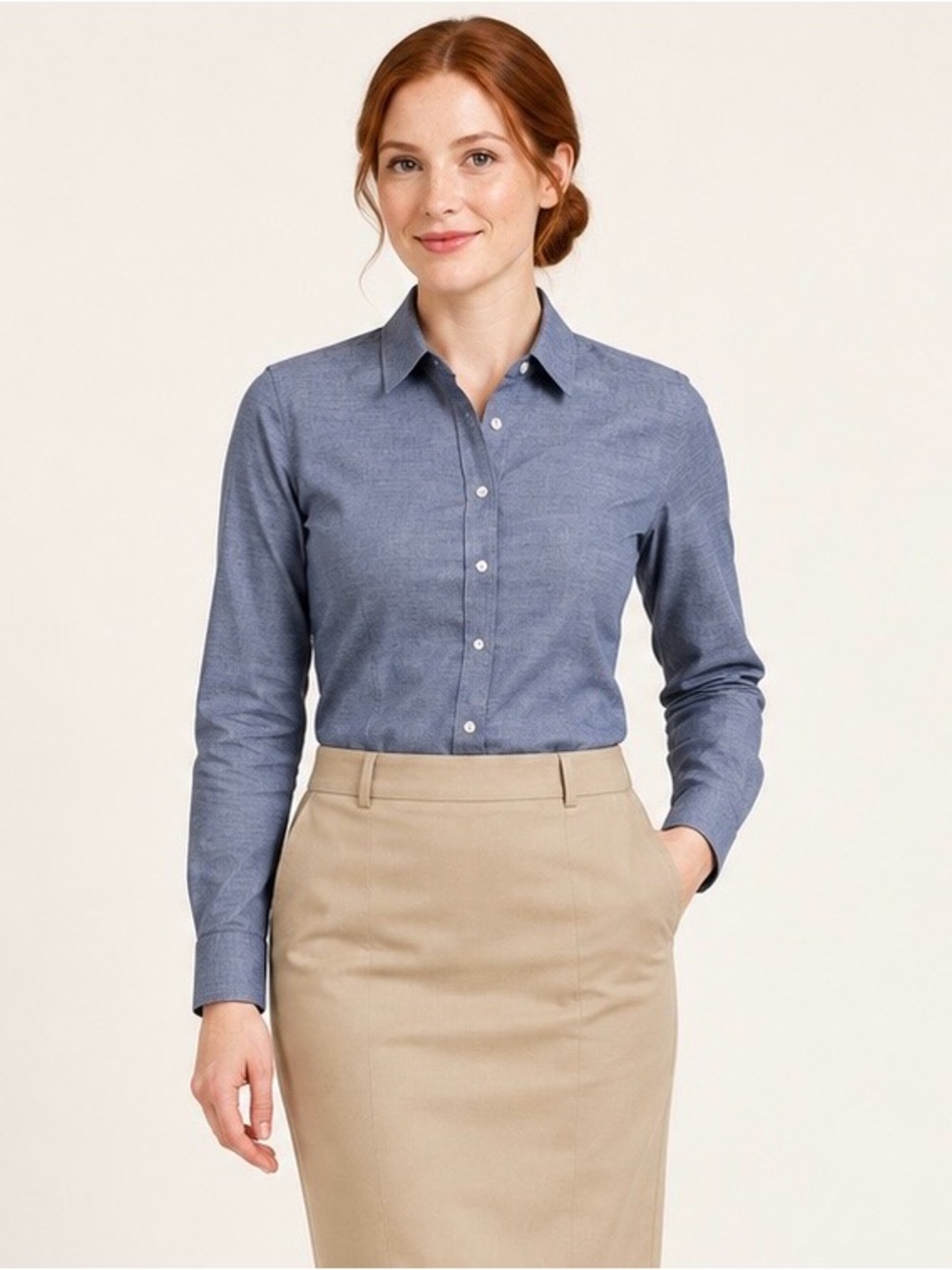 Banana Republic Women’s Taylor Fit Blue Button Down Shirt Size 6